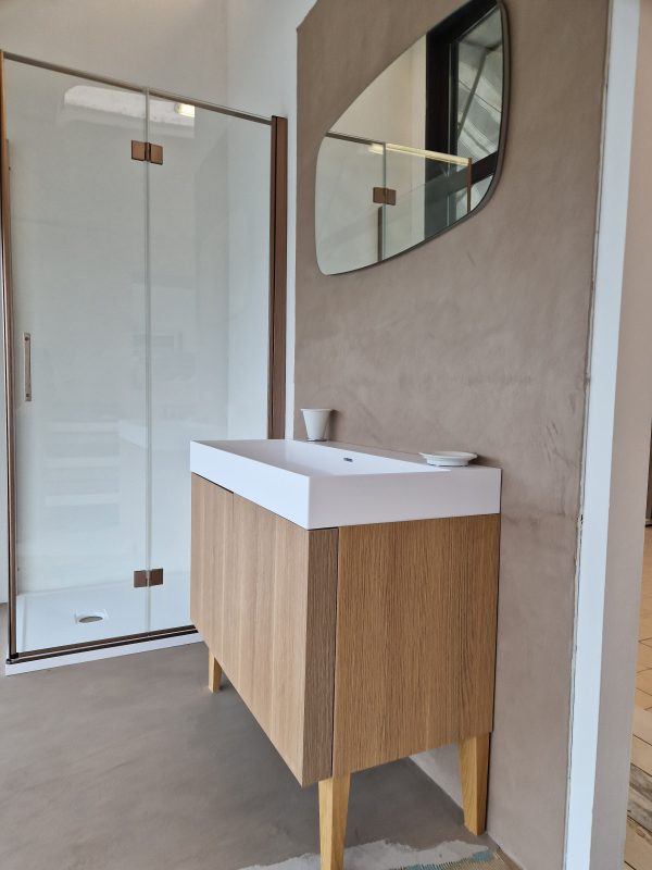 Mobile bagno tratti cm 90 con specchio e lampada