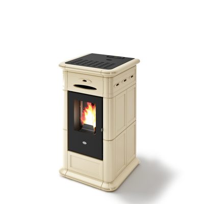 STUFA A PELLET EVA CALOR ALINA CERAMICA CREMA